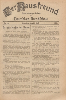 Der Hausfreund : Unterhaltungs-Beilage zur Deutschen Rundschau. 1929, Nr. 138 (20 Juni)