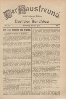 Der Hausfreund : Unterhaltungs-Beilage zur Deutschen Rundschau. 1929, Nr. 141 (23 Juni)