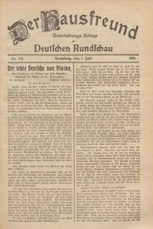 Der Hausfreund : Unterhaltungs-Beilage zur Deutschen Rundschau. 1929, Nr. 152 (7 Juli)