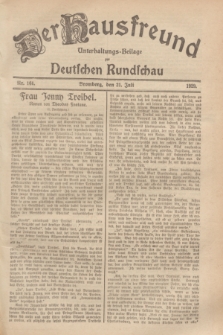 Der Hausfreund : Unterhaltungs-Beilage zur Deutschen Rundschau. 1929, Nr. 164 (21 Juli)