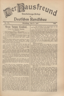 Der Hausfreund : Unterhaltungs-Beilage zur Deutschen Rundschau. 1929, Nr. 172 (31 Juli)