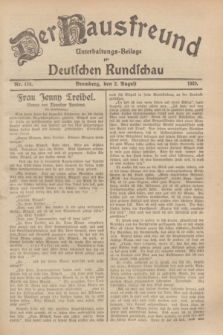 Der Hausfreund : Unterhaltungs-Beilage zur Deutschen Rundschau. 1929, Nr. 174 (2 August)