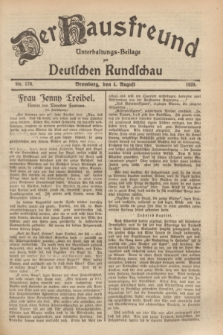 Der Hausfreund : Unterhaltungs-Beilage zur Deutschen Rundschau. 1929, Nr. 176 (4 August)