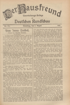 Der Hausfreund : Unterhaltungs-Beilage zur Deutschen Rundschau. 1929, Nr. 177 (6 August)