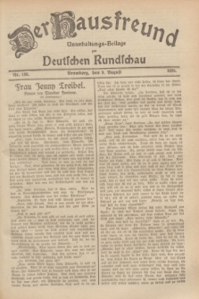 Der Hausfreund : Unterhaltungs-Beilage zur Deutschen Rundschau. 1929, Nr. 180 (9 August)