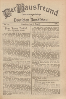 Der Hausfreund : Unterhaltungs-Beilage zur Deutschen Rundschau. 1929, Nr. 182 (11 August)