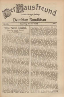 Der Hausfreund : Unterhaltungs-Beilage zur Deutschen Rundschau. 1929, Nr. 183 (13 August)