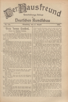 Der Hausfreund : Unterhaltungs-Beilage zur Deutschen Rundschau. 1929, Nr. 186 (17 August)