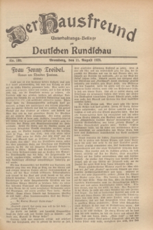 Der Hausfreund : Unterhaltungs-Beilage zur Deutschen Rundschau. 1929, Nr. 189 (21 August)