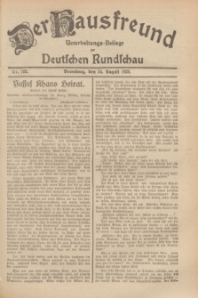 Der Hausfreund : Unterhaltungs-Beilage zur Deutschen Rundschau. 1929, Nr. 192 (24 August)