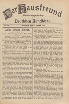 Der Hausfreund : Unterhaltungs-Beilage zur Deutschen Rundschau. 1929, Nr. 193 (25 August)