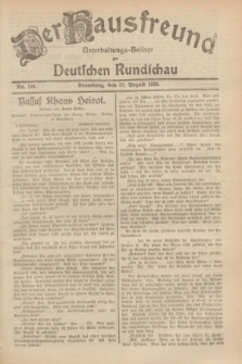 Der Hausfreund : Unterhaltungs-Beilage zur Deutschen Rundschau. 1929, Nr. 194 (27 August)