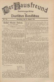 Der Hausfreund : Unterhaltungs-Beilage zur Deutschen Rundschau. 1929, Nr. 195 (28 August)