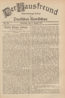 Der Hausfreund : Unterhaltungs-Beilage zur Deutschen Rundschau. 1929, Nr. 198 (31 August)