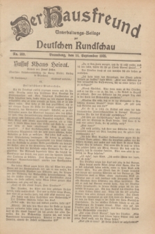 Der Hausfreund : Unterhaltungs-Beilage zur Deutschen Rundschau. 1929, Nr. 209 (14 September)