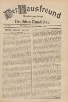 Der Hausfreund : Unterhaltungs-Beilage zur Deutschen Rundschau. 1929, Nr. 210 (15 September)