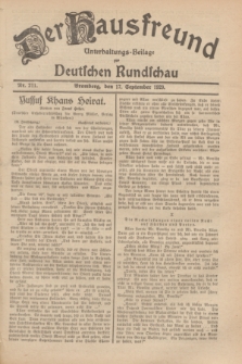 Der Hausfreund : Unterhaltungs-Beilage zur Deutschen Rundschau. 1929, Nr. 211 (17 September)