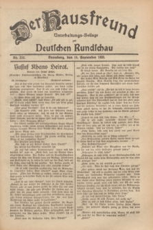 Der Hausfreund : Unterhaltungs-Beilage zur Deutschen Rundschau. 1929, Nr. 212 (18 September)