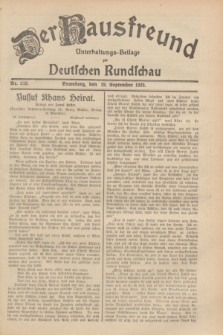Der Hausfreund : Unterhaltungs-Beilage zur Deutschen Rundschau. 1929, Nr. 213 (19 September)