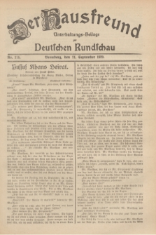 Der Hausfreund : Unterhaltungs-Beilage zur Deutschen Rundschau. 1929, Nr. 215 (21 September)