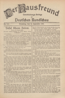 Der Hausfreund : Unterhaltungs-Beilage zur Deutschen Rundschau. 1929, Nr. 217 (24 September)