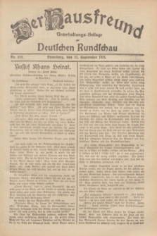 Der Hausfreund : Unterhaltungs-Beilage zur Deutschen Rundschau. 1929, Nr. 218 (25 September)