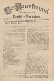 Der Hausfreund : Unterhaltungs-Beilage zur Deutschen Rundschau. 1929, Nr. 219 (26 September)