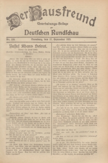 Der Hausfreund : Unterhaltungs-Beilage zur Deutschen Rundschau. 1929, Nr. 220 (27 September)
