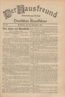 Der Hausfreund : Unterhaltungs-Beilage zur Deutschen Rundschau. 1929, Nr. 222 (29 September)