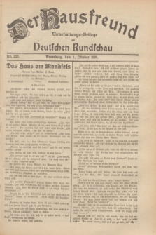 Der Hausfreund : Unterhaltungs-Beilage zur Deutschen Rundschau. 1929, Nr. 223 (1 Oktober)