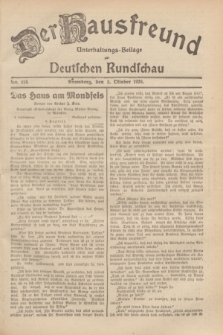 Der Hausfreund : Unterhaltungs-Beilage zur Deutschen Rundschau. 1929, Nr. 225 (3 Oktober)