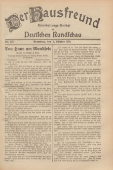 Der Hausfreund : Unterhaltungs-Beilage zur Deutschen Rundschau. 1929, Nr. 227 (5 Oktober)