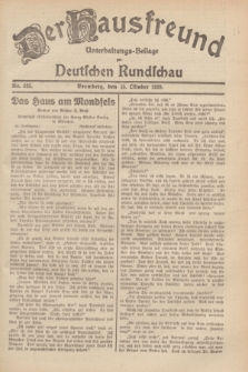 Der Hausfreund : Unterhaltungs-Beilage zur Deutschen Rundschau. 1929, Nr. 235 (15 Oktober)