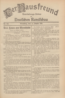 Der Hausfreund : Unterhaltungs-Beilage zur Deutschen Rundschau. 1929, Nr. 238 (18 Oktober)