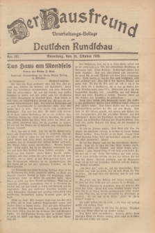 Der Hausfreund : Unterhaltungs-Beilage zur Deutschen Rundschau. 1929, Nr. 247 (31 Oktober)