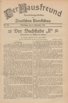 Der Hausfreund : Unterhaltungs-Beilage zur Deutschen Rundschau. 1929, Nr. 253 (9 November)