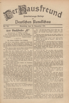 Der Hausfreund : Unterhaltungs-Beilage zur Deutschen Rundschau. 1929, Nr. 254 (10 November)