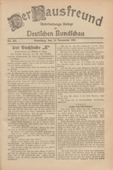Der Hausfreund : Unterhaltungs-Beilage zur Deutschen Rundschau. 1929, Nr. 256 (13 November)