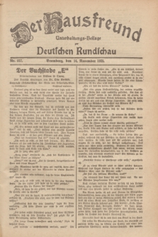 Der Hausfreund : Unterhaltungs-Beilage zur Deutschen Rundschau. 1929, Nr. 257 (14 November)