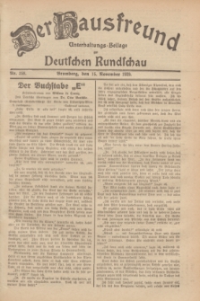 Der Hausfreund : Unterhaltungs-Beilage zur Deutschen Rundschau. 1929, Nr. 258 (15 November)