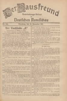Der Hausfreund : Unterhaltungs-Beilage zur Deutschen Rundschau. 1929, Nr. 265 (23 November)