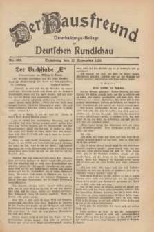 Der Hausfreund : Unterhaltungs-Beilage zur Deutschen Rundschau. 1929, Nr. 269 (27 November)