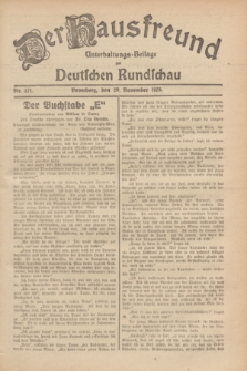 Der Hausfreund : Unterhaltungs-Beilage zur Deutschen Rundschau. 1929, Nr. 271 (29 November)