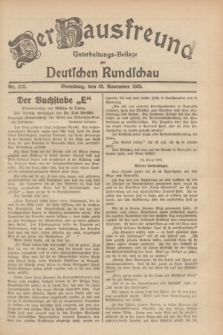 Der Hausfreund : Unterhaltungs-Beilage zur Deutschen Rundschau. 1929, Nr. 272 (30 November)