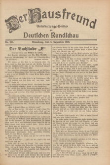 Der Hausfreund : Unterhaltungs-Beilage zur Deutschen Rundschau. 1929, Nr. 275 (6 Dezember)