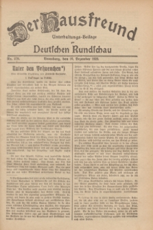 Der Hausfreund : Unterhaltungs-Beilage zur Deutschen Rundschau. 1929, Nr. 279 (10 Dezember)