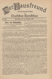 Der Hausfreund : Unterhaltungs-Beilage zur Deutschen Rundschau. 1929, Nr. 282 (13 Dezember)