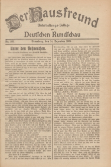 Der Hausfreund : Unterhaltungs-Beilage zur Deutschen Rundschau. 1929, Nr. 283 (14 Dezember)