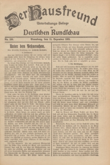 Der Hausfreund : Unterhaltungs-Beilage zur Deutschen Rundschau. 1929, Nr. 284 (15 Dezember)
