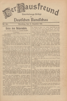Der Hausfreund : Unterhaltungs-Beilage zur Deutschen Rundschau. 1929, Nr. 285 (18 Dezember)
